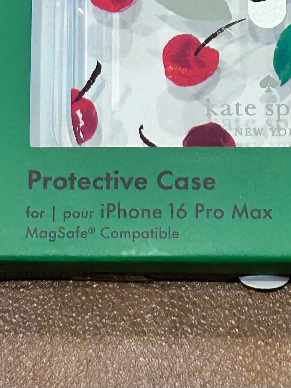 kate spade Clear Cherry Pattern iPhone 16 Pro Max Case MagSafe New in Box